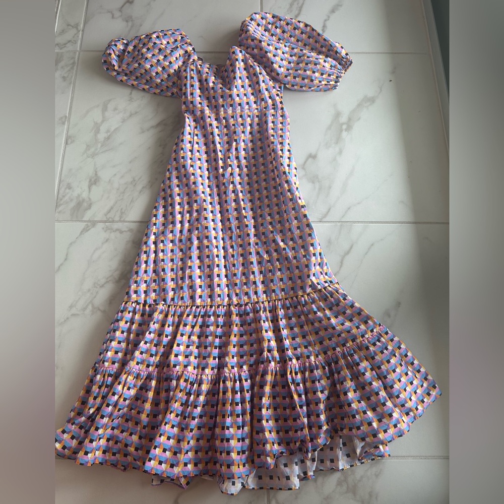 Tanya Taylor Geometric Multicolor Dress